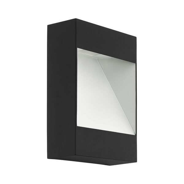Manfria Black Integrated LED Square Outdoor Wall Light, image 1