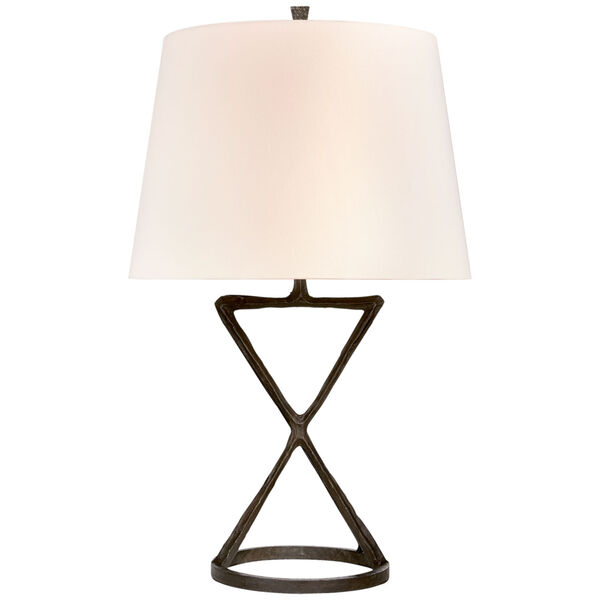 Anneu Table Lamp in Aged Iron with Linen Shade by Studio VC, image 1