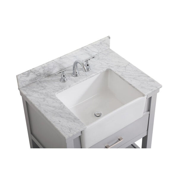 Clement Brushed Nickel 30-Inch Single Bathroom Vanity with Backsplash, image 3