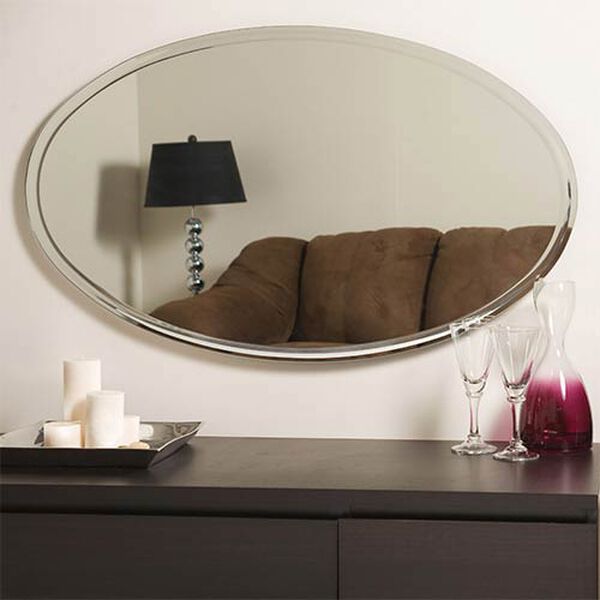 Extra-Long Oval Beveled Frame Mirror, image 4