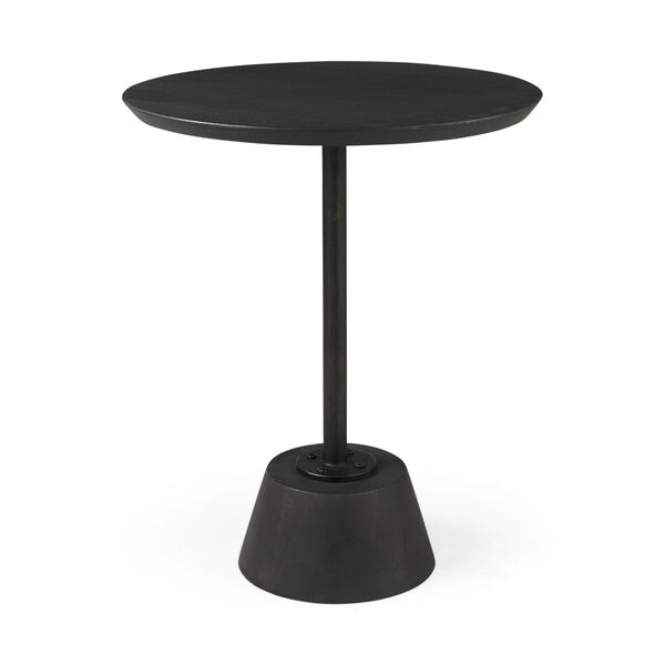 Maxwell Dark Brown and Black Round Side Table, image 1