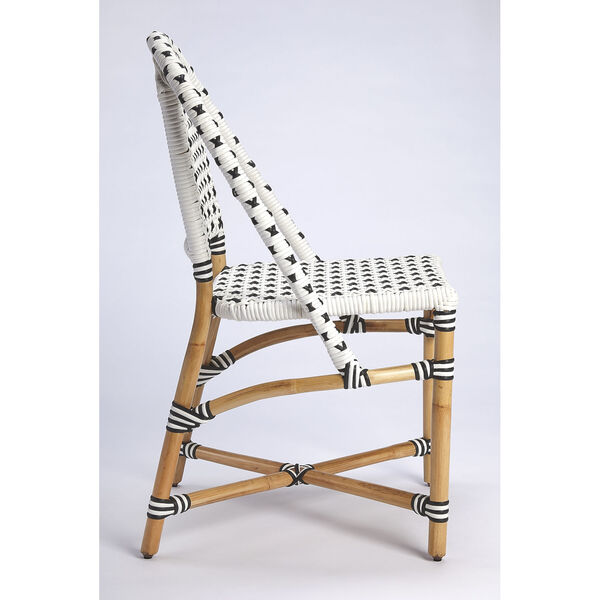 Tenor White and Black Rattan Side Chair, image 5