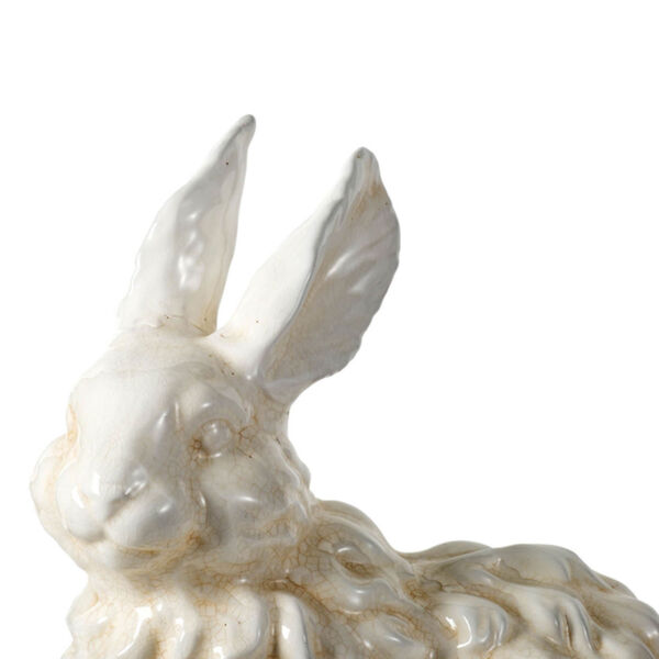 White 11-Inch Ceramic Bunny Figurine, image 4