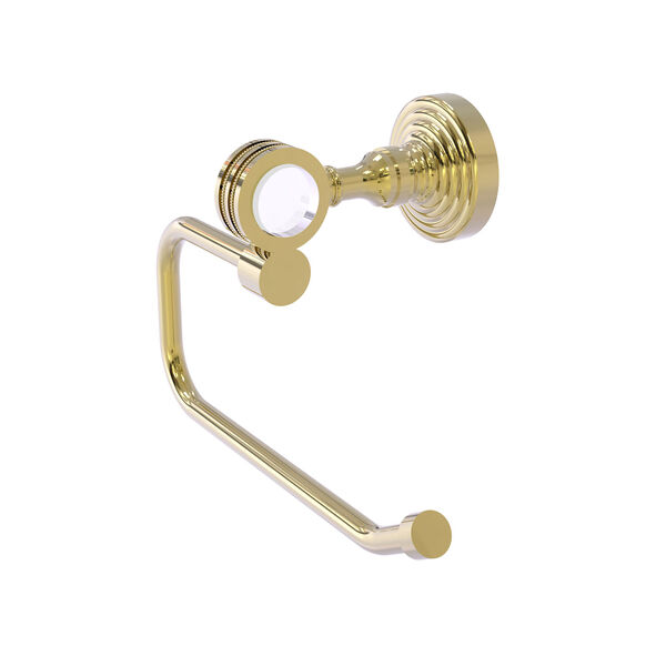 Pacific Grove Unlacquered Brass Six-Inch Toilet Tissue Holder with Dotted Accents, image 1