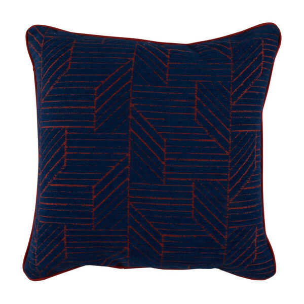 Thisbee Indigo 24 x 24 Inch Pillow with Linen Welt, image 1