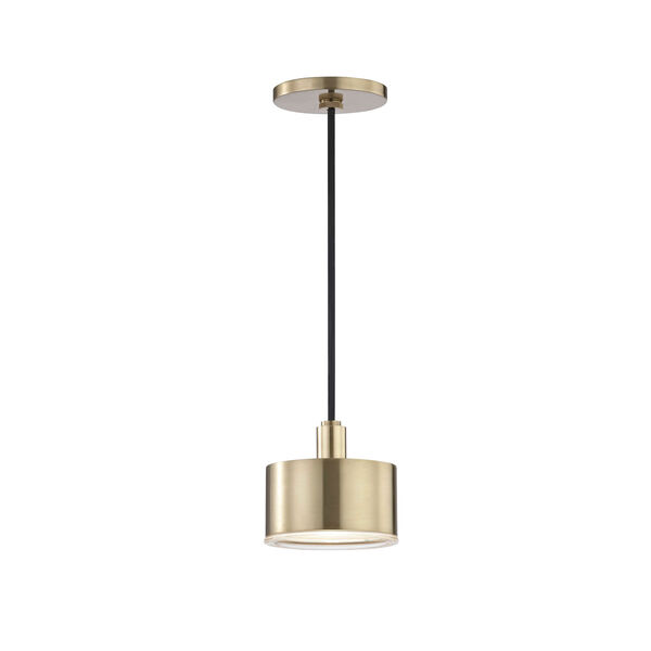 Nora Aged Brass 5-Inch LED Mini Pendant, image 1