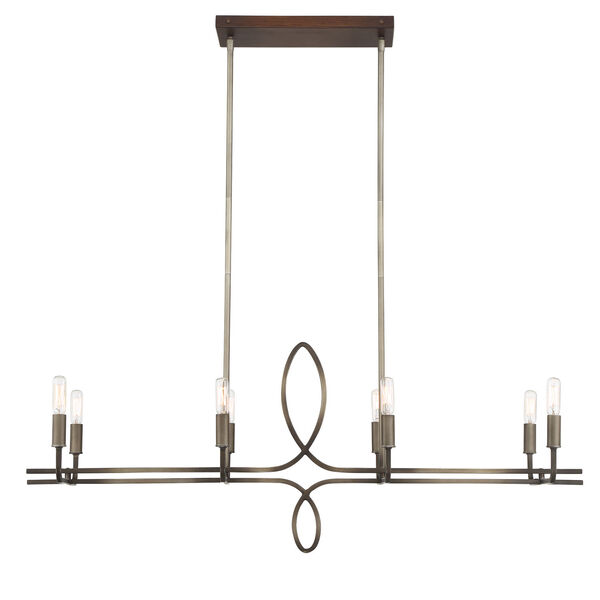 Yorkville Aged Darkwood with Silver Pati Eight-Light Island Chandelier, image 1