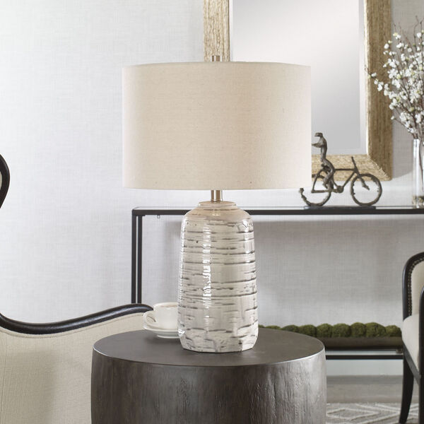 Cyclone Ivory and Brushed Nickel One-Light Table Lamp, image 6