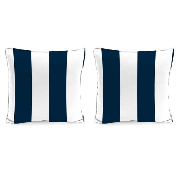 Cabana Navy Blue 18 Inches Throw Pillows , Set of Two, image 1