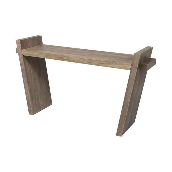 Elaine III Medium Brown Solid Wood Angled Leg Console Table, image 1