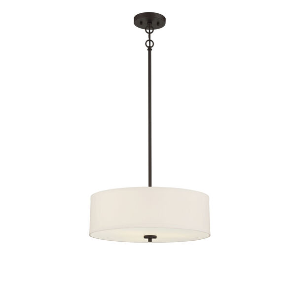 Pax Oil Rubbed Bronze and White Three-Light Pendant, image 3