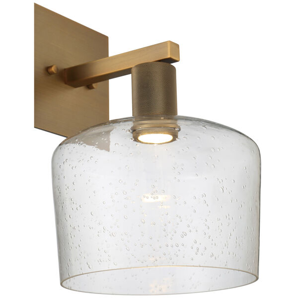 Port Nine Brass-Antique and Satin Outdoor Intergrated LED Wall Sconce with Clear Glass, image 5