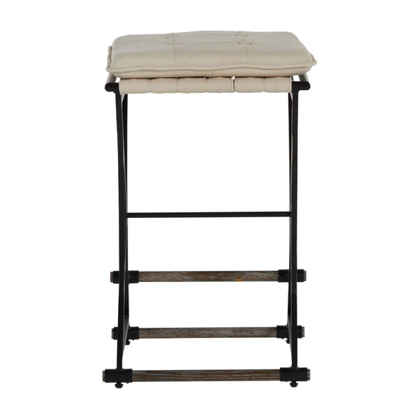 Frederick Soft Chamois and Aged Black Counter Stool, image 5