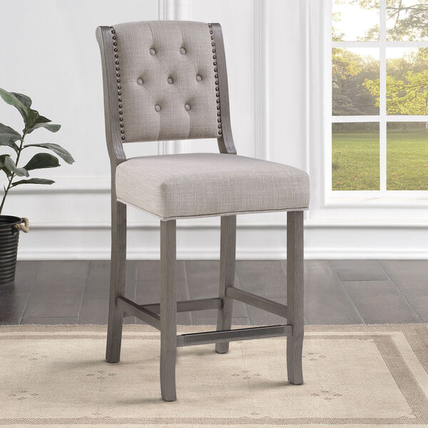 Kamelin Gray and Beige Counter Stool, image 1