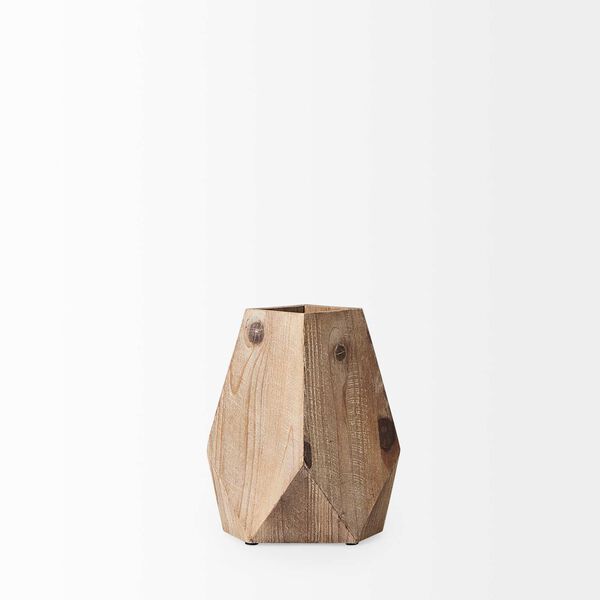 Allen IV Natural Brown Wood Oval Vase, image 2