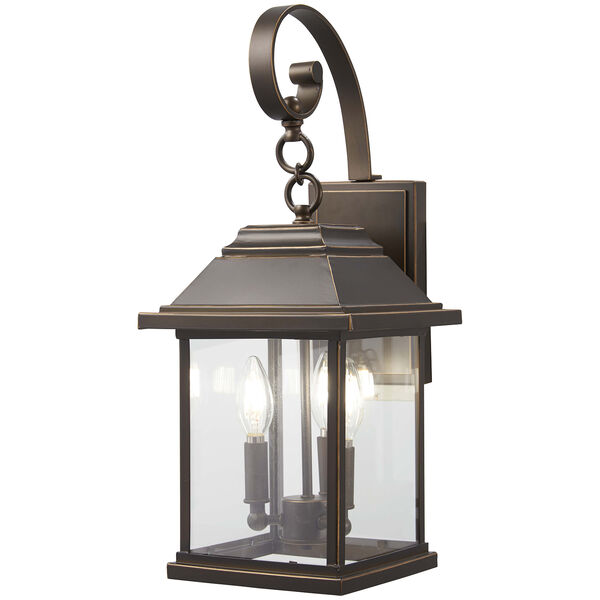 Mariners Pointe Oil Rubbed Bronze with Gold Highlights Three-Light Outdoor Wall Sconce, image 1