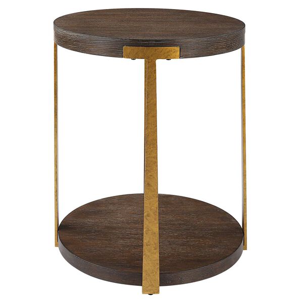 Palisade Rich Coffee and Natural Round Wood Side Table, image 6