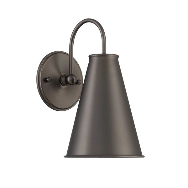 Lincoln Deep Graphite Bronze Off White One-Light Wall Sconce, image 1