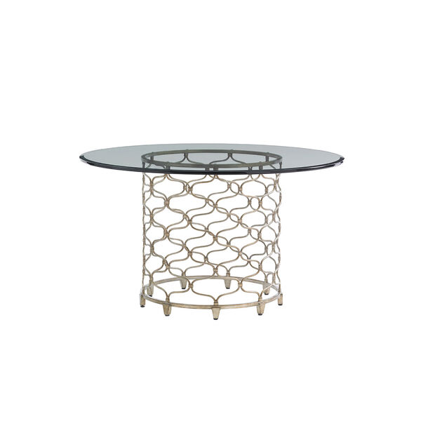 Laurel Canyon Silver Bollinger Round Dining Table With 54 In. Glass Top, image 1