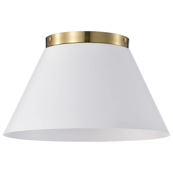 Dover White and Vintage Brass Two-Light Flush Mount, image 3