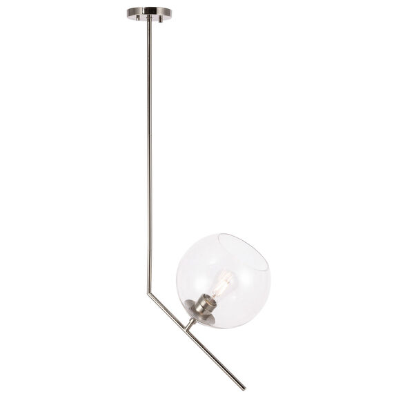Ryland Chrome One-Light Pendant with Clear Glass, image 4