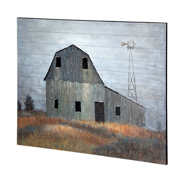 Old Mill Creek Grey Barn 57 In. x 43 In. Original Hand Painted Oil Painting, image 1