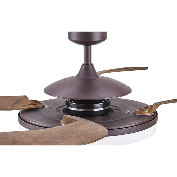 Evo2 Oil Rubbed Bronze and Dark Koa 44-Inch Three-Light Ceiling Fan With Acrylic Blades and Light Kit, image 4