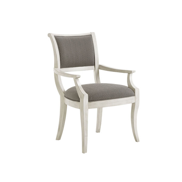 Oyster Bay White and Gray Eastport Dining Arm Chair, image 1