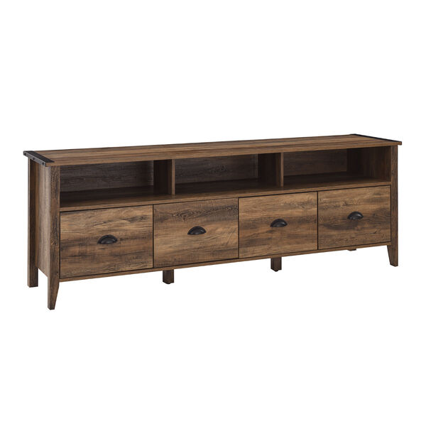 Clair Rustic Oak TV Stand with Four Drawers, image 1