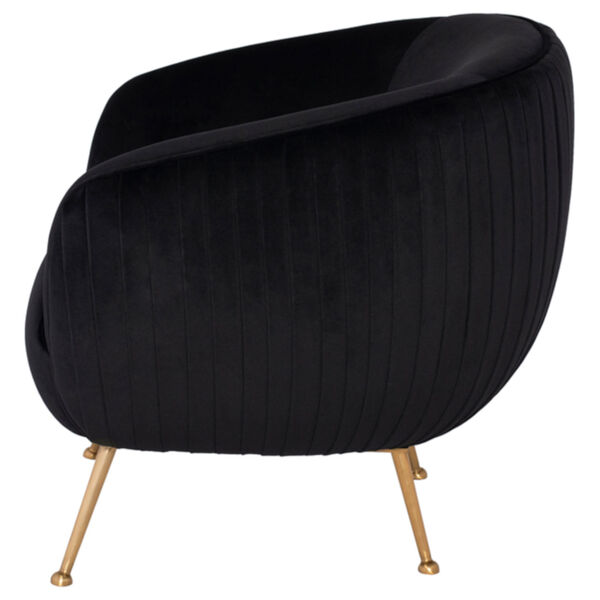 Sofia Matte Black and Gold Occasional Chair, image 3
