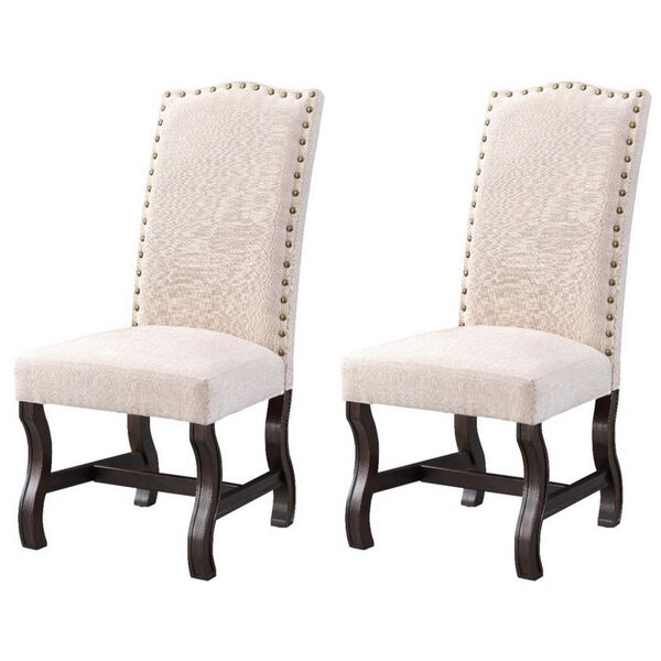 Beca Dark Brown Cream Accent Chair, Set of Two, image 1