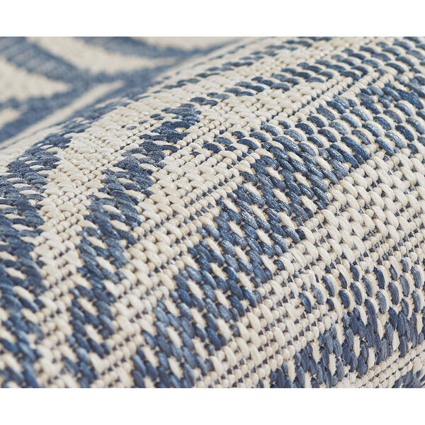 Riviera Blue and White Palm Indoor/Outdoor Rug, image 5