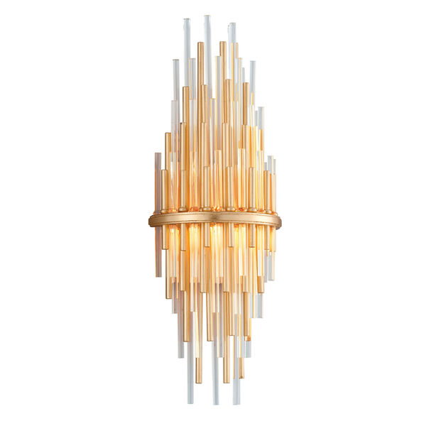 Theory Gold Leaf with Polished Stainless Accents 8-Inch LED Wall Sconce, image 1