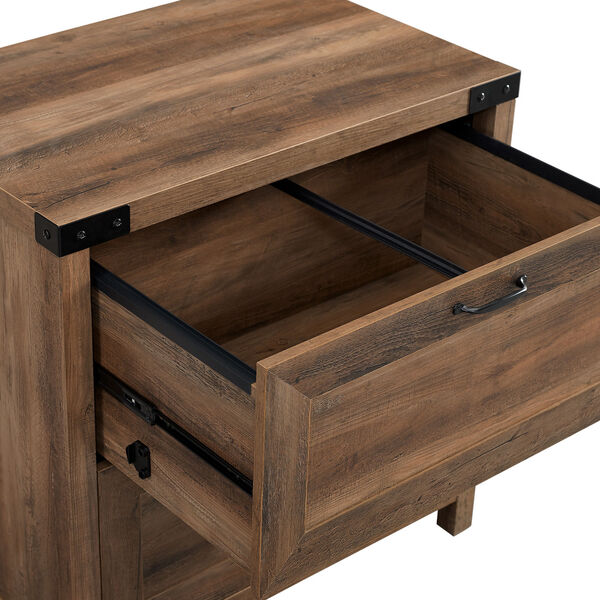 Rustic Oak Filing Cabinet with Two Drawer, image 5