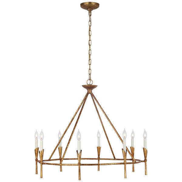 Aiden Large Ring Chandelier in Gilded Iron by Chapman  and  Myers, image 1