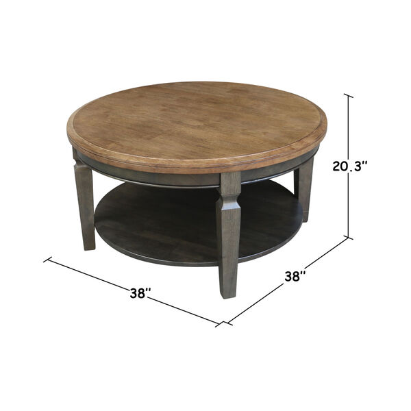 Vista Hickory and Washed Coal Round Coffee Table, image 4