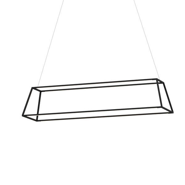 Z-Bar Matte Black 14-Inch Soft Warm LED Rectangle Pendant, image 2