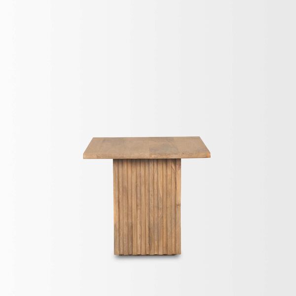 June Light Brown Wood With Fluting Square Side Table, image 2