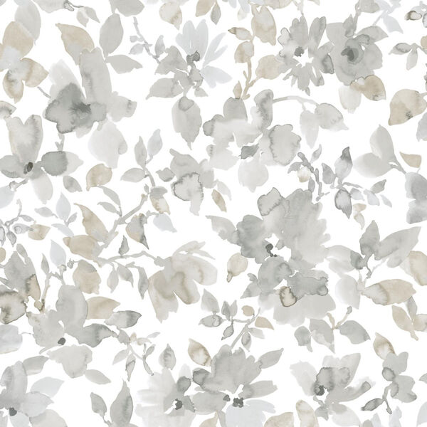 Watercolor Neutral Floral Peel and Stick Wallpaper - SAMPLE SWATCH ONLY, image 1