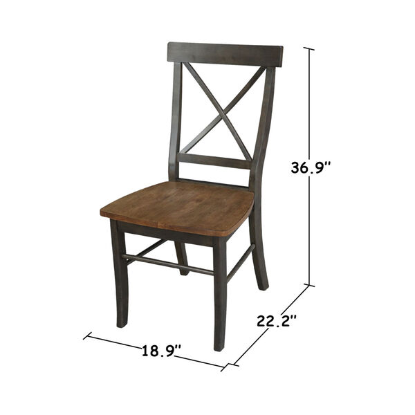 Hickory and Washed Coal X-Back Chair with Solid Wood Seat, Set of 2, image 5