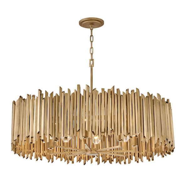Roca Burnished Gold Eight-Light Linear Chandelier, image 3