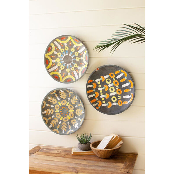 Multicolor Ceramic Platter Wall Art, Set of Three, image 2