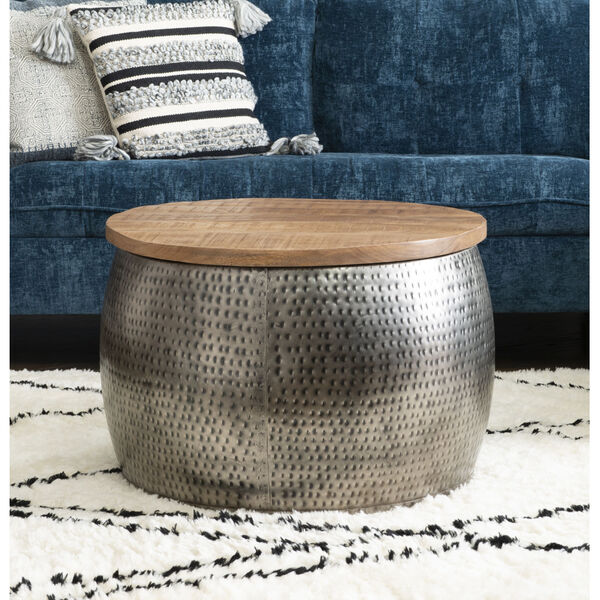 Royce Pewter Drum with Storage Table, image 3