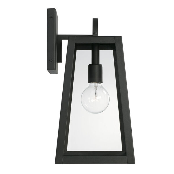 Leighton Black One-Light Outdoor Wall Lantern with Clear Glass, image 4