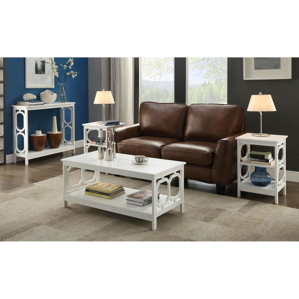Selby White Coffee Table with Bottom Shelf, image 4