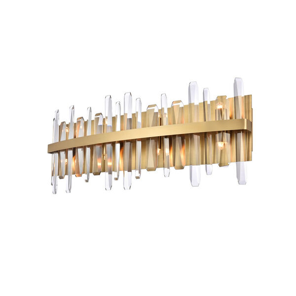 Serena Satin Gold and Clear 30-Inch Crystal Bath Sconce, image 3