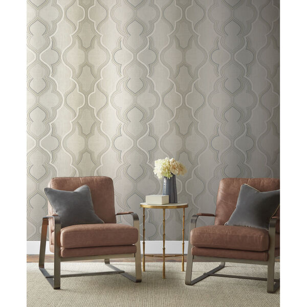 Damask Resource Library Neutral 27 In. x 27 Ft. Modern Ombre Wallpaper, image 1