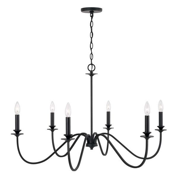 Weston with Decorative Double Bobeches Six-Light Chandelier, image 1