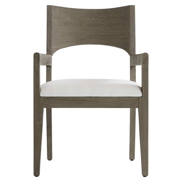 Calais Weathered Teak and White Outdoor Arm Chair, image 3