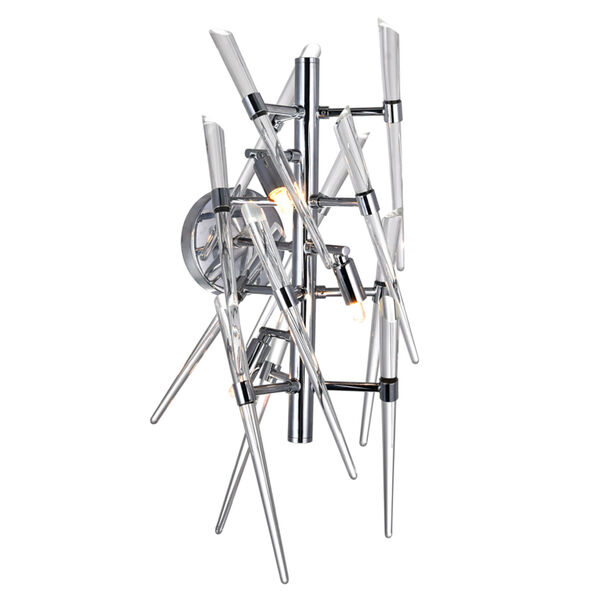 Icicle Chrome Three-Light Wall Sconce, image 1